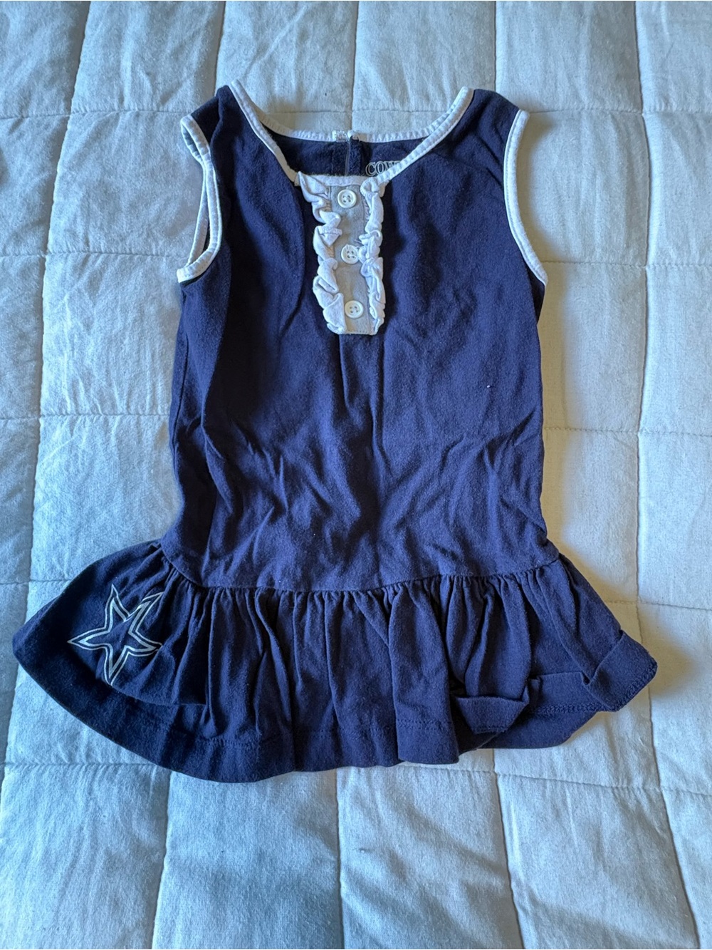 Dallas Cowboys Her Style Girls 3T Navy Ruffle Dress NFL Football